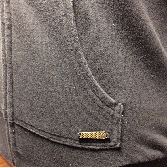 Volcom cap sleeve hoodie, black w/ paint design, S - Picture 4 of 8